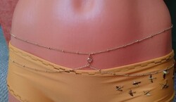 Arany színű apró bogyós deréklánc nyári bikini lánc