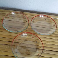 3 db apróvirágos régi kis üvegtányér (NHÜ1)