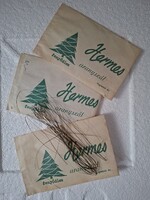 Régi fenyődísz Hermes aranyszál retro papírtasak 3 db