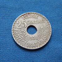 TUNÉZIA  1938  25 Centimes Ritka