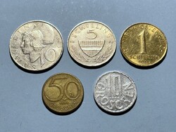 Osztrák érmesor 5 db schilling groschen egyben - Ausztria érme