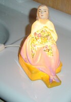 Antik,- viktóriánus hölgy Art Deco- francia jelzett porcelán illatlámpa  (1930) átkábelezve