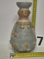 Pink ceramic statue, vase, candlestick - old marked - / 7