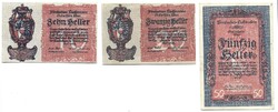 10 , 20 , 50 heller 1919 Liechtenstein aUNC 1.
