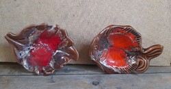 VALLAURIS Glazed Ceramic Table Decor - Leaf and Fish Shaped
