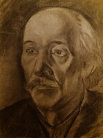 Antik Stefanovics szignós grafika férfi portré egy jó kezű mestertől A/ 4 - 30 x 21 cm 1