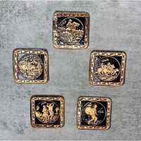 Chile embossed plate coaster set for 5 people