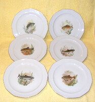 Bavaria porcelán hal, halas tányér 6 db