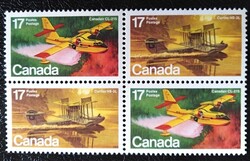 KA754-7c2+fc2 / Kanada 1980 Repülők bélyegpár + fordított pár egyben  postatiszta