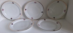 Hollóházi porcelán tányér 5 db.