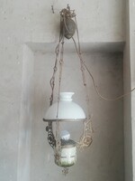 Szecessziós csillár, majolika kerámia làmpa