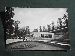Képeslap,Budapest,Úttörővasút,Hűvösvölgy vasútállomás,végállomás látkép,részlet, 1964-
