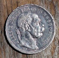 Ferenc József  1 korona 1915 Magyar tìpus  . Ag ezüst  .