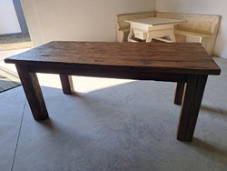 Rustic table made from reclaimed pine, suitable for dining, living room, terrace, garden furniture