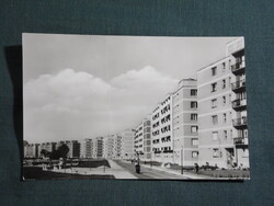 Képeslap,Budapest,Angyalföld,Tahi utca,lakótelep látkép,részlet, 1961-