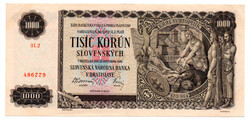 Szlovákia 1000 Korona Bankjegy 1940 P13a