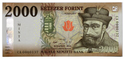 2000 Forint Bankjegy 2016 MINTA
