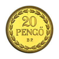 Magyar Királyság 20 Pengő 1927 Utánveret aranyleveret 5,85g Au900