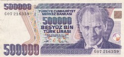 500.000   Líra  1970   Picit Szakadt   Törökország