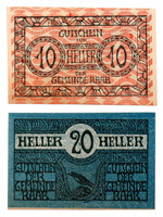 Ausztria Notgeld Raab 10-20 Heller 1920