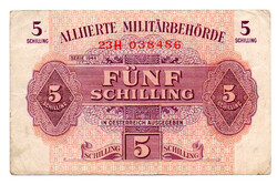 Ausztria 5 Schilling Bankjegy 1944