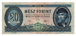 20 Forint Bankjegy 1969 aVF-VF