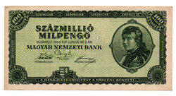100 Millió Milpengő Bankjegy 1946 EF