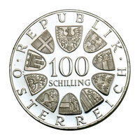 Ausztria 100 Schilling 1974 PP Téli Olimpia 24,21g Ag640