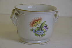 Herendi porcelán kosfejes virágos kaspó A051