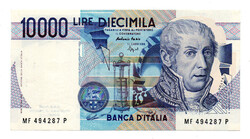 Olaszország 10000 Líra Bankjegy 1984 P112c