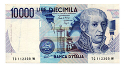 Olaszország 10000 Líra Bankjegy 1984 P112b