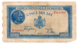 Románia 5000 Lei Bankjegy 1944-05-02 P55a