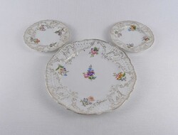 1W366 Pfeiffer & Löwenstein porcelán tál és kistányérok 3 darab