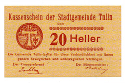 Ausztria Notgeld Tulln 20 Heller 1920