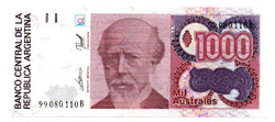 Argentina 1000 Australes Bankjegy 1988-1990 P329c UNC