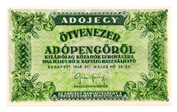 50000 Adópengő 1946 P50D aUNC-UNC