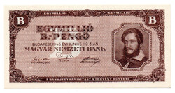 1 Millió B.-Pengő Bankjegy 1946 UNC