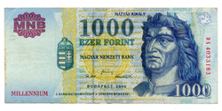 1000 Forint Bankjegy Millennium 2000 DA VF