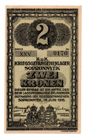1916 Sopronnyék Hadifogolytábor 2 Korona Római sorozat aUNC