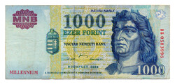 1000 Forint Bankjegy Millennium 2000 DB VF