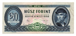 20 Forint Bankjegy 1980 VF alacsony sorszám 000630