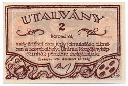 Uránia 2 Korona utalvány Szombathely 1920