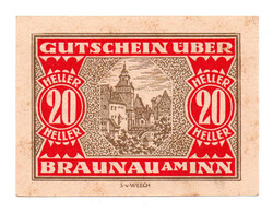 Ausztria Notgeld Braunau am Inn 20 Heller 1920