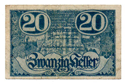 Ausztria 20 Heller utalvány 1920 Linz R20b