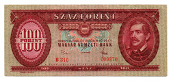 100 Forint Bankjegy 1968 VF alacsony sorszám 000870