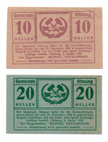 Ausztria Notgeld Ottnang 10-20 Heller 1920