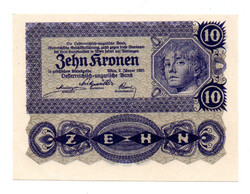Ausztria 10 Korona Bankjegy 1922 P75 gEF