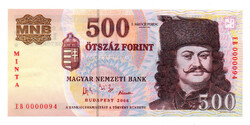 500 Forint Bankjegy 2006 EB MINTA 1956 50. évforduló UNC