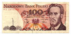 Lengyelország 100 Zloty Bankjegy 1988 P143e L171a