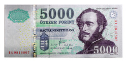5000 Forint Bankjegy 2008 BA széria